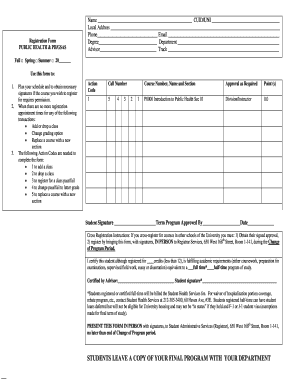 Public Health Registration Form