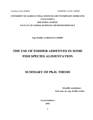 Summary of PhD thesis - USAMV Cluj-Napoca