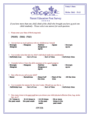 Parent Education Post Survey Form