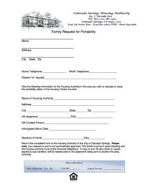 Family Request for Portability