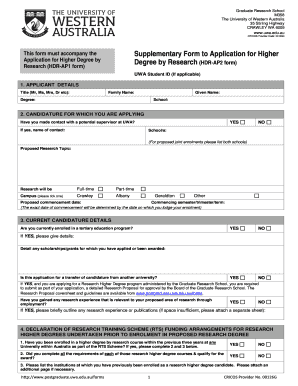 Higher Degree Research Application Form
