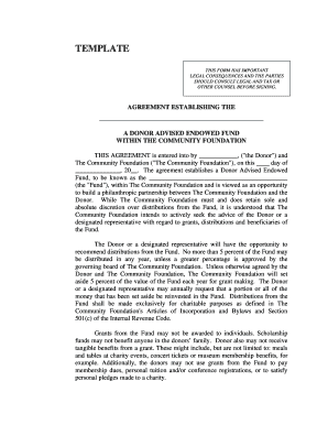 Donor Advised Endowed Fund Agreement