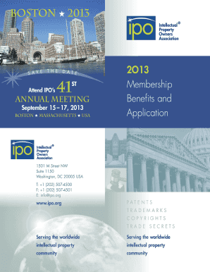 Intellectual Property Owners Association Membership Application