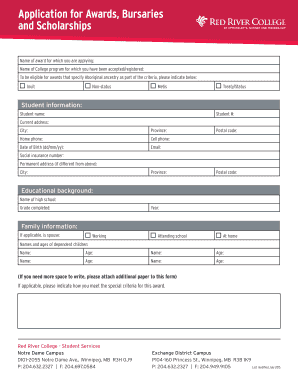 Application for Awards Bursaries and Scholarships