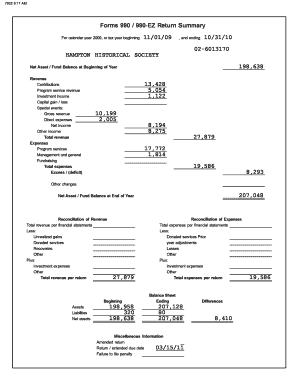 Form 990 Tax Return