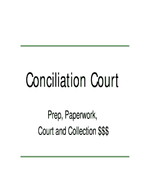 Conciliation Court Statement of Claim and Summons