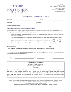 Direct Deposit Authorization Form