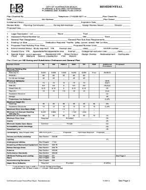 Huntington Beach Residential Plan Check Form