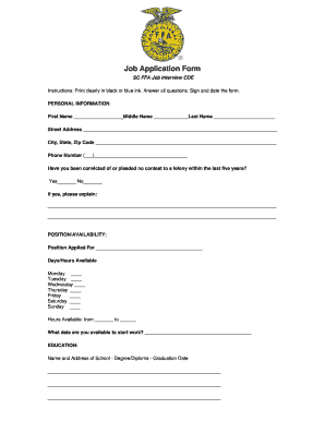 Job Application Form