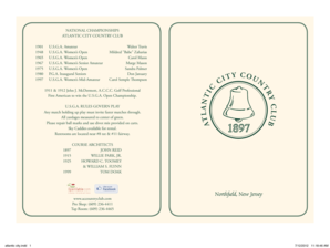 Atlantic City Country Club Golf Scorecard