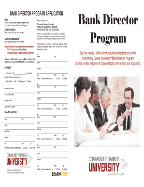 Bank Director Program Application