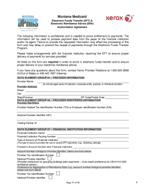 Montana Medicaid EFT & ERA Authorization Agreement