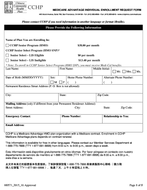 Medicare Advantage Enrollment Request Form