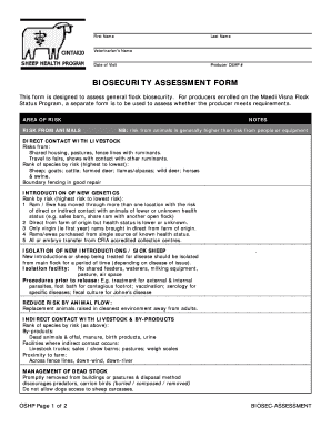 Biosecurity Assessment Form