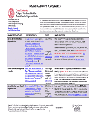 Bovine Diagnostic Plans and Panels