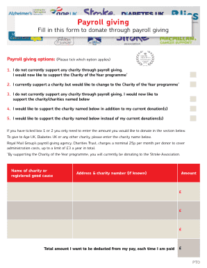 Payroll Giving Donation Form