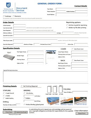 General Order Form V1