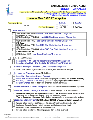 Employee Benefit Enrollment Checklist