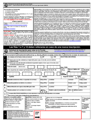 Solicitud de Inscripción para Votar en la Florida