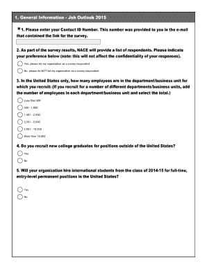 NACE Job Outlook Survey 2015