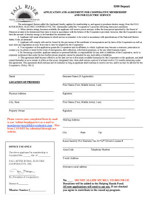 Cooperative Membership and Electric Service Application