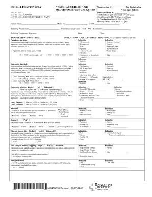 Vascular Ultrasound Order Form