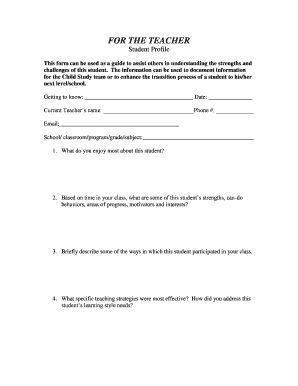 Student Profile Form