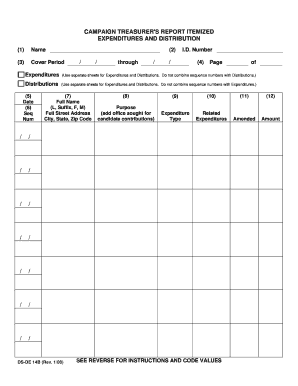 Campaign Treasurer's Report
