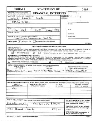 Florida Financial Interests Disclosure Form