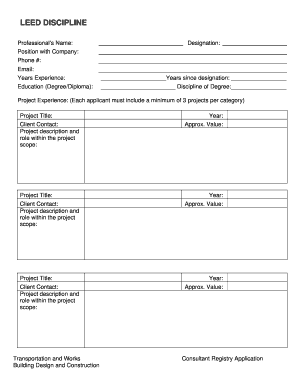 LEED Discipline Professional Application