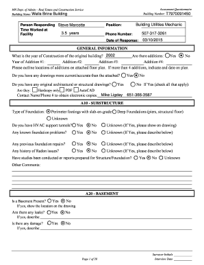 Minnesota Real Estate and Construction Service Assessment Questionnaire