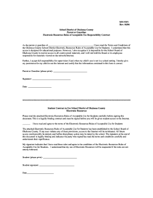 Okaloosa County Student Internet Use Contract