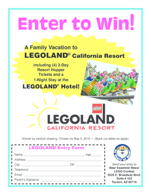 LEGOLAND Entry Form