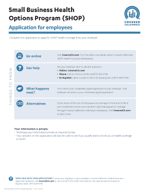 Covered California SHOP Employee Application