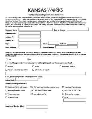 Kansas Workforce System Employer Satisfaction Survey