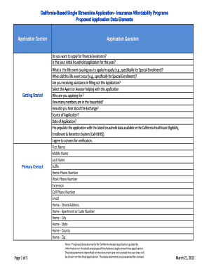California Insurance Affordability Application