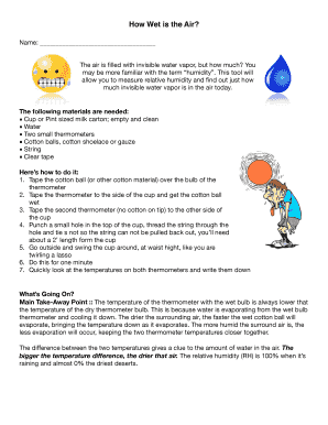 How Wet is the Air Experiment
