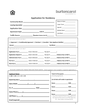 Application for Residency
