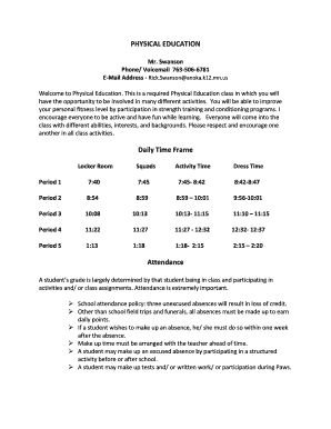 Physical Education Class Guidelines