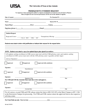 Prerequisite Override Request Form