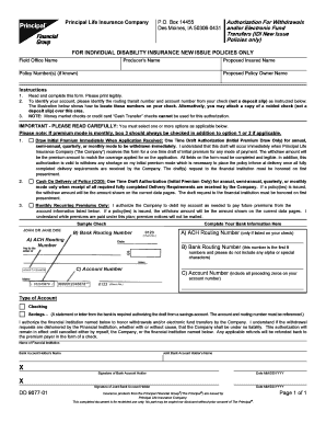 Authorization For Withdrawals