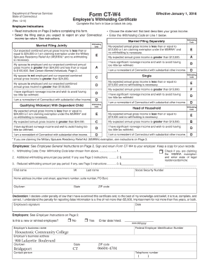 Connecticut Employee’s Withholding Certificate