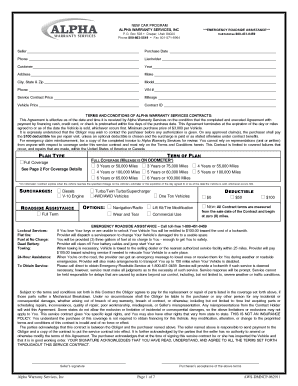 Alpha Warranty Services Contract
