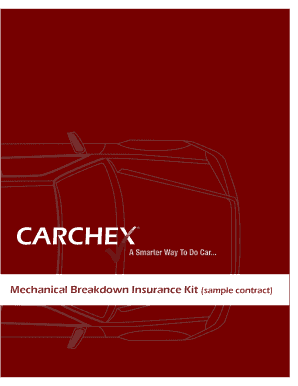 Mechanical Breakdown Insurance Certificate