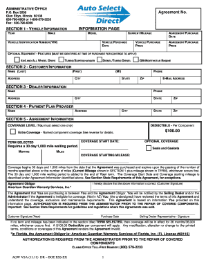 Vehicle Service Agreement