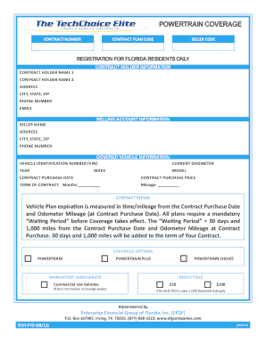 Florida Powertrain Coverage Contract