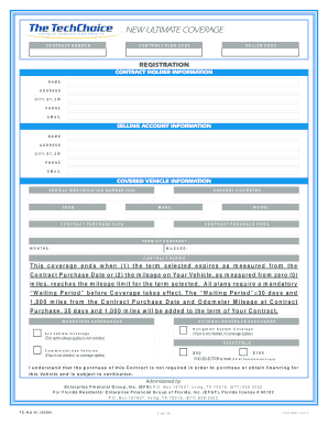 Vehicle Service Contract Agreement