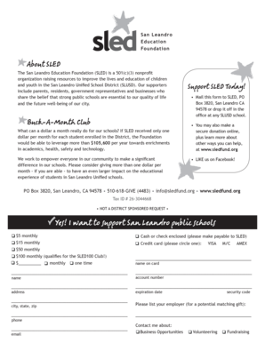San Leandro Education Foundation Donation Form