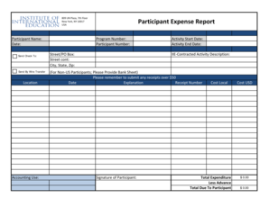 Participant Expense Report