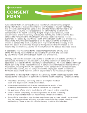 Health Screening Consent Form